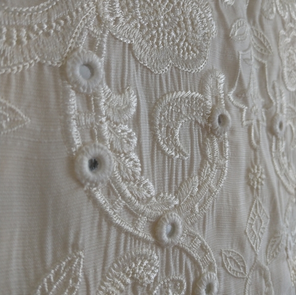 THE JETSET Size L NWT Ivory Embroidered Sheer Marrakesh Long Sleeve Tunic Dress - Picture 11 of 17